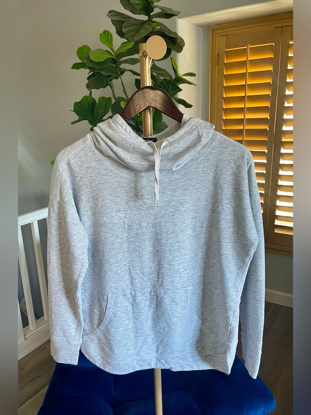 Champion Elite Women's Striped Terry Cowl Neck Pullover Hoodie Sweatshirt Size M